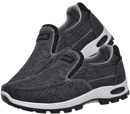 AZMAHT Chaussures orthopédiques Homme Chaussures à Enfiler Chaussures pour Pied gonflé Basket sans Lacets Homme Chaussures Pieds sensibles Chaussures de Sport Homme,Noir,44/270mm