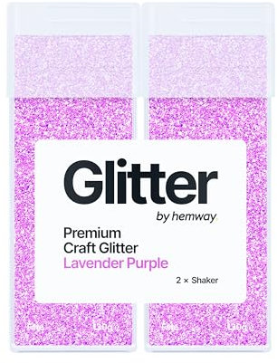 Hemway Premium Glitter Shakers - Lavender Purple | Fine Metallic Flake Sequins for Resin & Epoxy Crafts | Craft Supplies for Tumblers, Festival, Hair, Face, Body, Eye & Nail Art | 130 g (2 Pack)