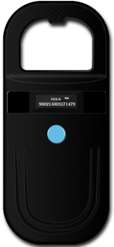 Smoostart Haustier Mikrochipscann, Tierchip Lesegerät Chipleser Hunde Chip Scanner Katze ISO11784/(85) FDX-B/EMID Mikrochip Lesegerät für Hunde/Katze 1000 Daten (SMOO01 Schwarz)