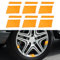 deemars 6PCS Felgenabziehbild Streifen, Autoaufkleber für Größe 18 - 21, Räder Reifen Felgen Dekoration Zubehör, wasserdichte Radstreifen Auto Felgenstreifen Universal für SUV Auto Fahrrad (Gelb)