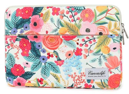 Canvaslife Garden Rose Laptophülle aus Segeltuch mit Tasche für 33 cm (13 Zoll) / 33,8 cm (13 Zoll) / 33,8 cm (13 Zoll) (33 cm / 13 Zoll)