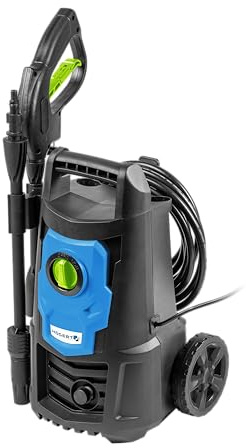HÖGERT TECHNIK Hochdruckreiniger 1.500 W, 120 bar, Aluminium-Pumpengehäuse, Kupferwicklung, IPX5 wasserdicht, 420 l/h, Zubehör inklusive, ideal für Auto, Terrasse und Garten