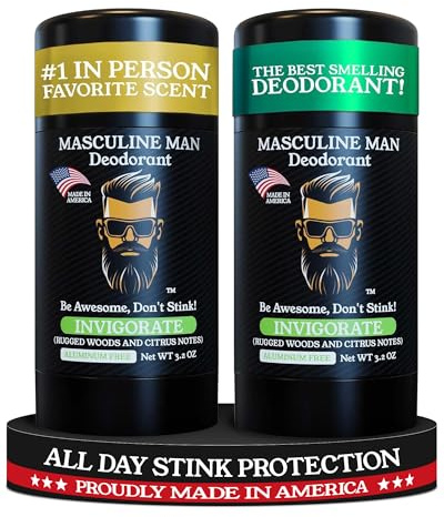 Das natürliche Deo mit dem besten Geruch für Männer | ohne Aluminium | hochwertige Inhaltsstoffe | ganztägiger Schutz vor unangenehmen Gerüchen | sicher für die Haut | 2er Pack (2 x 3,2 Stück)