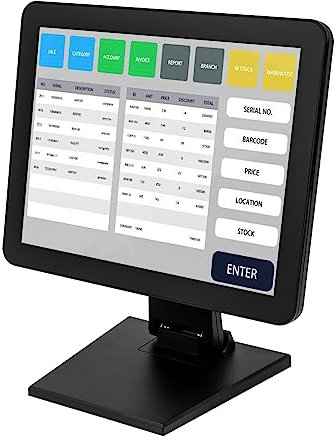 Système de caisse enregistreuse LCD de 15 avec écran tactile et moniteur de caisse avec support pour caisse enregistreuse, système de caisse avec USB