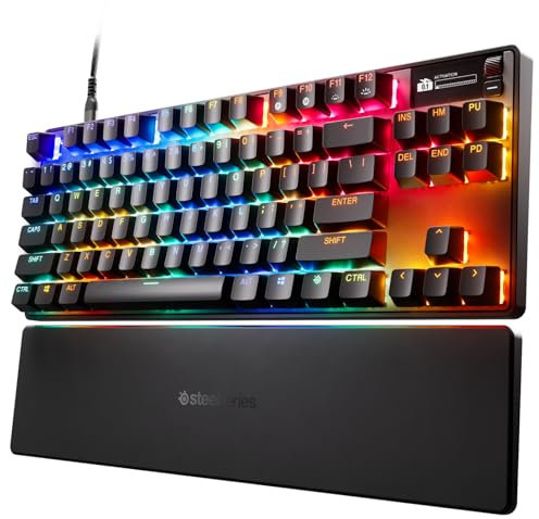 SteelSeries Apex Pro TKL Gen 3 OmniPoint 3.0 HyperMagnetic Switches — Adjustable Actuation — Rapid Trigger — Game-Ready Presets — Protection Mode — Rapid Tap/SOCD — OLED — RGB — PBT Keycaps — USB-C