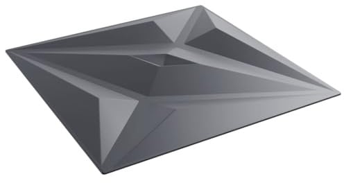 vidaXL Wandpaneele 48 Stk. Grau 50x50 cm XPS 12 m² Stern, Wandplatte, Wandverkleidung, Wanddekoration, Wandplatten, Wandfliese, Wand Verkleidung