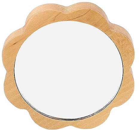 Schminkspiegel mit Holzrahmen, Kosmetikspiegel aus Holz für den Alltag