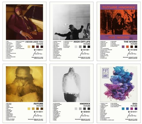 Future Albumcover, signierter limitierter Posterdruck, Rapper, Musikposter, Leinwand, Wandkunst, Zimmer, ästhetisches Set, für Teenager und Mädchen, Wohnheim-Dekoration, 20,3 x 25,4 cm, ungerahmt