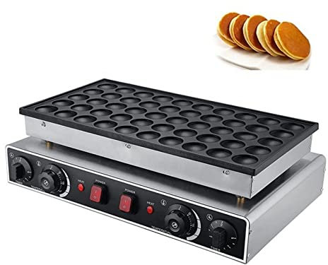Commercial Pancake Maker Mini Dutch Pancake Baker Maker Electric Dorayaki Maker Muffin Making Machine Poffertjes Grill Non-Stick Sur-face for Bakery Leisure Snack Bar
