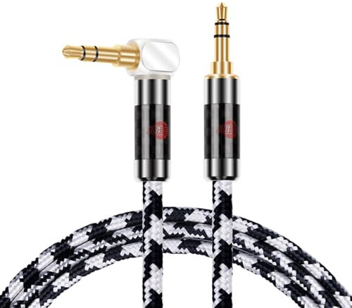 BOAACOUSTIC JIB Câble mini Jack 3,5mm S-OCC Audiophile hi-end AUX Cable Stéréo Câble Audio Prise Jack 1x Courbée à 90° pour PC Smartphone Tablette Voiture Lecteur Hi-Fi - 1,5 m
