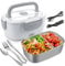 Electric Lunch Box Food Heater, 40W Portable Lunch Warmer Food Heater, 1.5L Removable 304 Stainless Steel Container, Leakproof Fast Self-heating Box, for Home Office