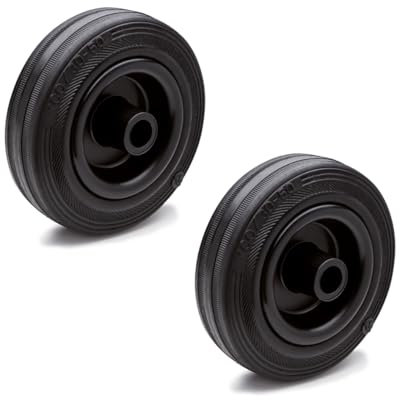 Gummiräder, Ersatzräder | 100mm | 2 Räder | 160kg | Laufbelag Gummi, Radkörper Polypropylen |GN 22873-100-G-A