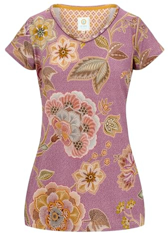 Pip Studio Damen T-Shirt Oberteil Kurzarmshirt Toy Short Sleeve Top Matata, Farbe:Lila, Artikel:-Lilac, Größe:L