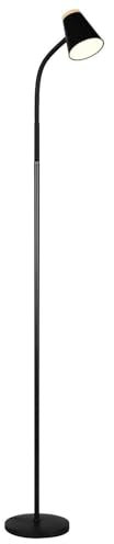 Reality Leuchten LED Stehleuchte Pongo R45831102, Kunststoff Schwarz matt, Holznachbildung, inkl. 4.5 Watt LED, Flexarm