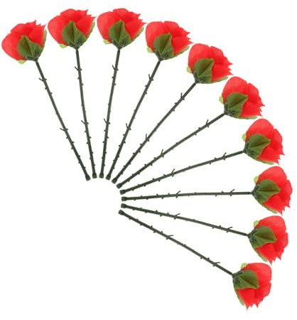 Supvox Faltbare Rosen Zauberblumen 10 Stück Bühnenrequisiten Illusionsblumen Für Magier Nahaufnahmetricks Bühne Party