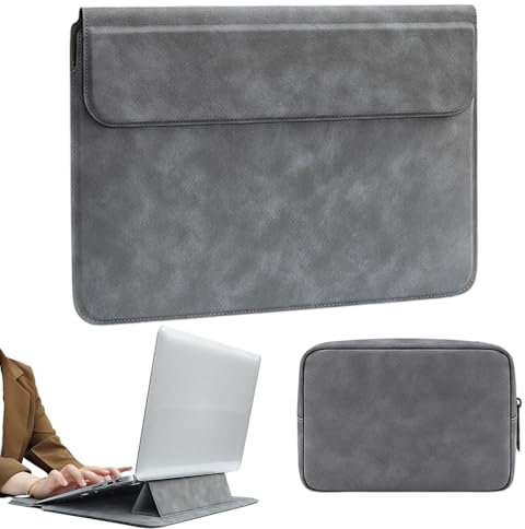Laptop Sleeve Bag, Portable Protective Computer Case, Slim Organizer Storage Pouch, Magnetic Buckle Travel Office Accessory Holder for Students Men Women School Work Commute