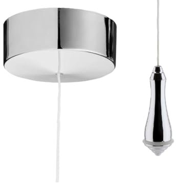Chrome Bathroom Ceiling Light Pull Cord Switch 2 way 6A With CP Luxury Pendant
