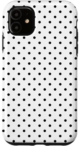 Polka Dot Pattern White And Black, Women Girls Polka Dots Case for iPhone 11