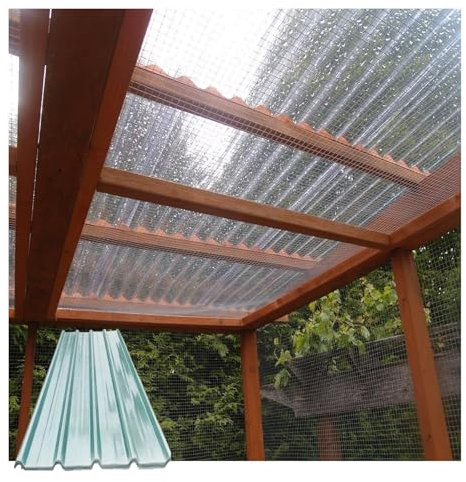 PVC 1,5mm Stärke Profilplatte Welle ,Wetterfest Wellbahn,welldach kunststoff transparent,wellplatten transparent,dachplatten kunststoff wetterfest,Leicht zu biegen(3pcs,0.9*0.5M/35*20IN_1.5MM)