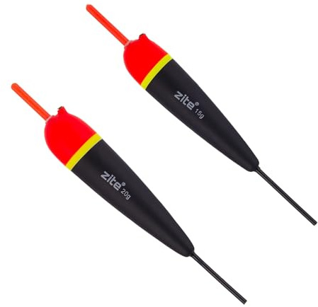 Zite Fishing Hecht Knicklichtposen Doppelpack | 2 Durchlaufposen 15 g & 20 | g | Hechtposen Deadbait Angeln | Schwimmer Köderfisch Montagen mit Knicklichtaufnahme
