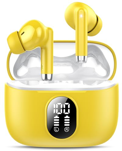 2025 Neue Bluetooth 5.4 Kopfhörer, QXQ Kopfhörer Kabellos Sport In Ear Headphones mit 4 ENC Mic, 40 Std Kabellose Kopfhörer Tiefer Bass, Noise Cancelling Earbuds mit LED-Anzeige Kompatibel Android iOS