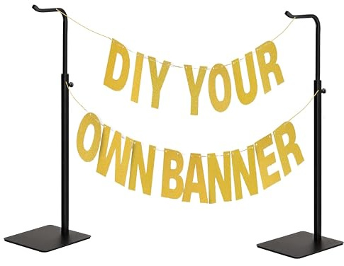 pickpiff Adjustable Purse Display Stands - Black Tabletop Display Holder for Handbags, Wreaths and Banners, for Home Closets, Retail Displays and Vendor Booths (2-Pack)