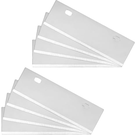 Fukaisu 8pcs Grill Scraper Replacement Blades, 15.1x4.4cm/5.94x1.73in Stainless Steel Blades Griddle Cleaning Kit Tool for Griddle & BBQ Grill Scraper