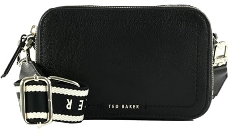 Ted Baker Leder Umhängetasche Linzie Webbing Leather Crossbody Camera Bag Black schwarz