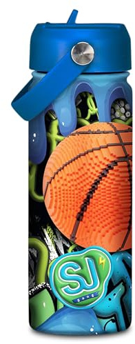 Generico Borraccia Termica con Beccuccio sjgang, Tema Basket, Stile Graffiti, per Bambini