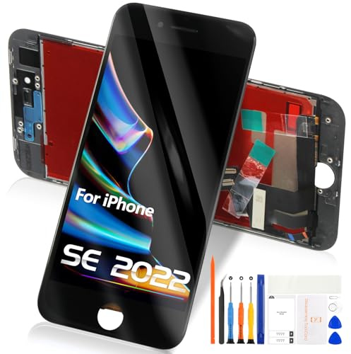 Für iPhone SE 2022 LCD Display für iPhone SE 3 LCD Display Ersatz A2782 A2783 A2785 A2595 Digitizer Touchscreen Glas Full montiert mit Reparaturset (Schwarz 4,7 Zoll)