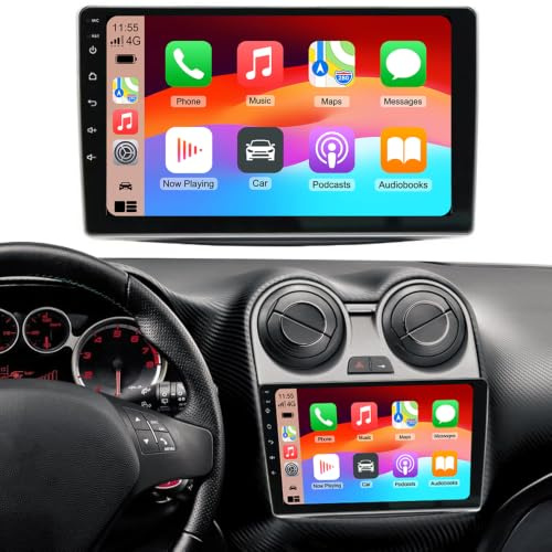 2G+64G Android 15 Autoradio für Alfa Romeo MiTo 2008-2019 mit Carplay & Android Auto, 2 DIN Bluetooth Auto Radio mit 9 Zoll HD Touchscreen, WLAN, FM, MirrorLink, Lenkradsteuerung, Navi - Plug & Play