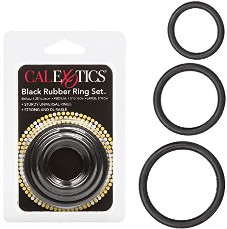 Rubber Ring - Schwarz 3-teiliger Set - Penisring