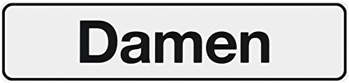 Metafranc Klebeschild Damen - 200 x 48 mm / Beschilderung / Infoschild / Türschild / Gewerbekennzeichnung / Grundstückskennzeichnung / Orientierung / 504100