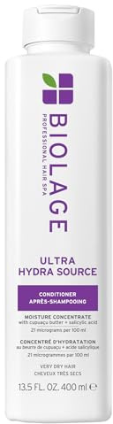 Biolage Ultra Hydra Source Conditioning Balm | Deep Hydrating Conditioner | Renews Hair's Moisture | For Very Dry Hair | Silicone-Free | Vegan | Salon Conditioner | 13.5 Fl. Oz