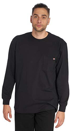 Dickies Big and Tall Men's Long Sleeve Heavyweight Crew Neck, Black, XL Tall