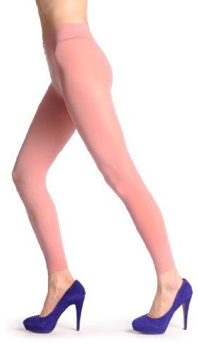 LissKiss Plain Soft Pink Luxury Quality 80 Denier Footless - Rose Collant Sans Pied (Leggings) Taille Unique (34-42)