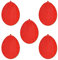 5er Set bunte Sperrholz Ostereier Osterschmuck - 2 Größen wählbar, Farbe:Rot, Größe:5er Set 6,5cm hoch