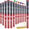 SAPLIZE 13 Golf Grips, Red Standard Size, All Weather Multi Compound Hybrid Golf Club Grips