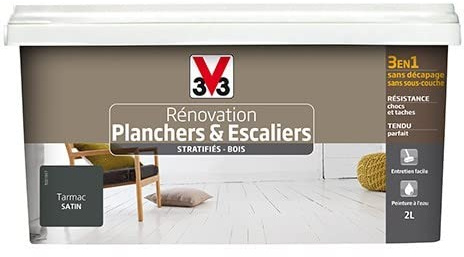 V33 Peinture Rénovation Planchers & Escaliers (Stratifiés-Bois) Tarmac 2 L