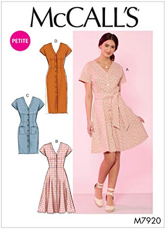 McCall's Pattern M7920A5 Misses' Miss Petite Dresses and Belt