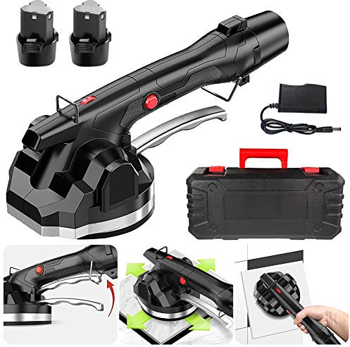 CRZJ Fliesenvibrator, Elektrische Handgehaltene Automatische Nivelliermaschine - Bodenfliesen Und Wandfliesen - Maximale Adsorption Von 100 Kg (Size : Two Lithium Batteries)