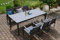bomey Essgruppe HPL Garnitur Elba I Gartenmöbel-Set 7-Teilig I Essgarnitur aus HPL Gartentisch Alu & 6 x Gartenstuhl Alu Textilene I Lounge-Möbel anthrazit I Garten Lounge für Terrasse + Wintergarten