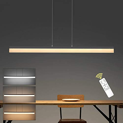 Gorssen 24W LED Pendelleuchte esstisch Modern LED Hängeleuchte Dimmbar Hängelampe mit Fernbedienung,Schwarz Kronleuchter Höehenverstellbar 150cm,Esstischlampe Design,für Wohnzimmer Küche Büro