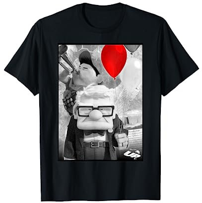 Disney Pixar UP Carl Russell Trumpet Red Balloon Maglietta