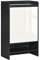 HOMCOM High Gloss Shoe Cabinet with White Doors and Open Shelves, Hallway Shoe Cupboard Storage Organiser for 15 Pairs of Shoes, Grey