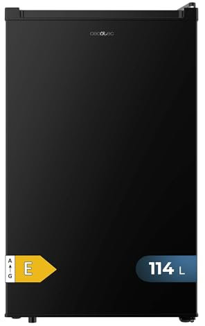 Cecotec Mini Nevera Bolero CoolMarket TT 114L Black. Capacidad 114 L, Clase Energética E, Puerta Reversible, Almacenaje Óptimo, Luz LED, Control Mecánico, Humidity Box, Función Defrost Anti Hielo