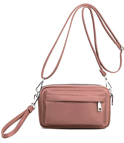 YANAIER Handy Schultertasche Damen Kleine Tasche Umhängetasche Crossbody Handytasche Phone Bag für Frauen Mädchen Fleisch rosa
