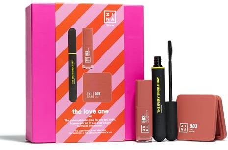 3INA MAKEUP - The Love One Kit - 3ina Ikonische in Einem Kit - The Blush 503 + The Longwear Lipstick 503 + The Every Single Day Mascara - Rouge + Lippenstift + Mascara - Vegan - Cruelty Free