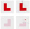 Self Adhesive Pack of 4 L Plates for Car Window Stickers for new driver -2 Outside Self Adhesive L Plates Sticker + 2 Electrostatic L-Plates for Inside Car Window