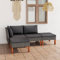 KOIECETA Gartenmöbel 4-TLG. mit Kissen Sofa Lounge Sitzgruppe Garten Garnitur Gartenset Ecksofa Mittelsofa Gartensofa Poly Rattan Grau